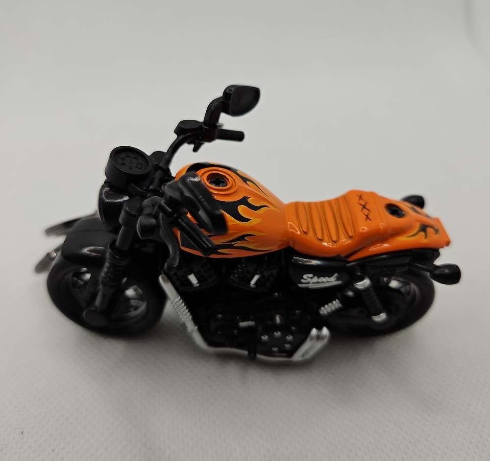Orange and Black Toy Motorcycle Keychain